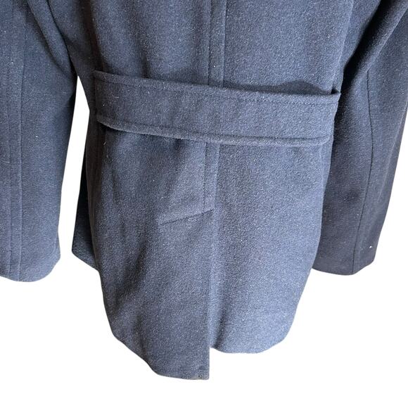 Pea Coat Old Navy Size Med Mid-Length Jacket Buttons Pockets Black Wool Blend - Picture 10 of 11